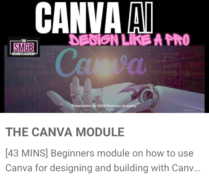 Module Canva AI design like a pro - SMGB business academy - digiwebpulse.com