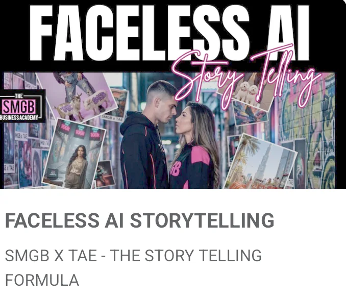 Module Faceless AI Storytelling - SMGB business academy - digiwebpulse.com