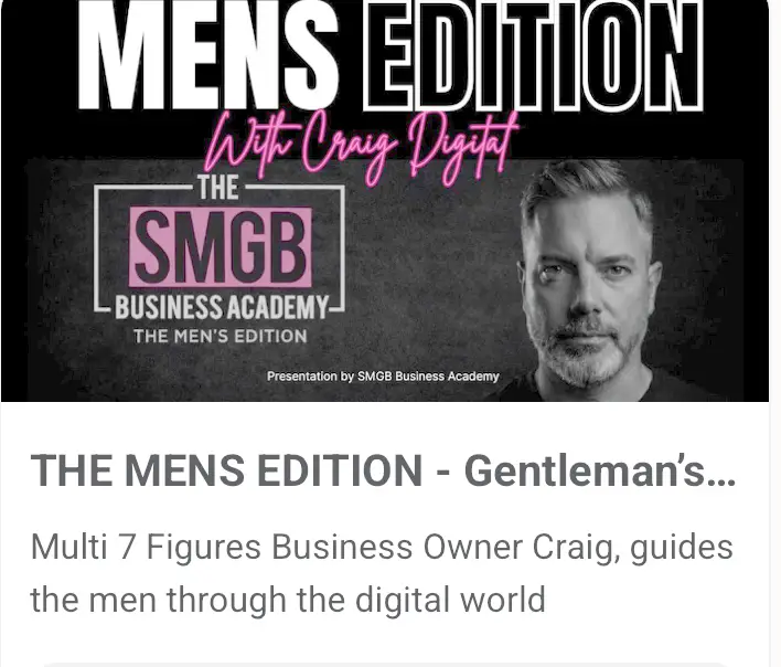 Module Mens edition with Craig Digital - SMGB business academy - digiwebpulse.com