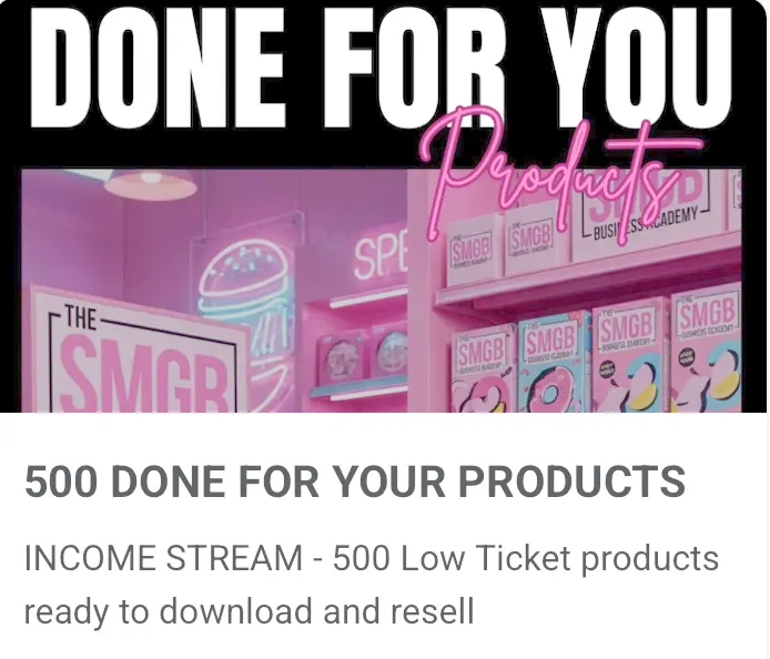 500 produits Done For You SMGB